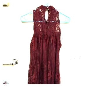 Maroon lace dress
